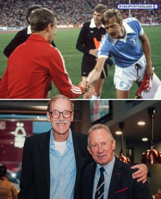 丛林对阵马尔默赛前，1979年冠军杯决赛两队队长重逢并合影迷恋